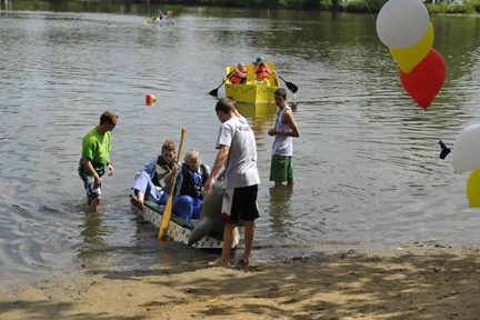 A day in the sun in a cardboard boat